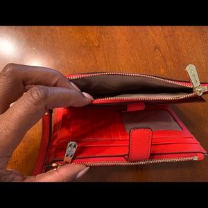 SOLD Michael Kors red large wallet/wristlet